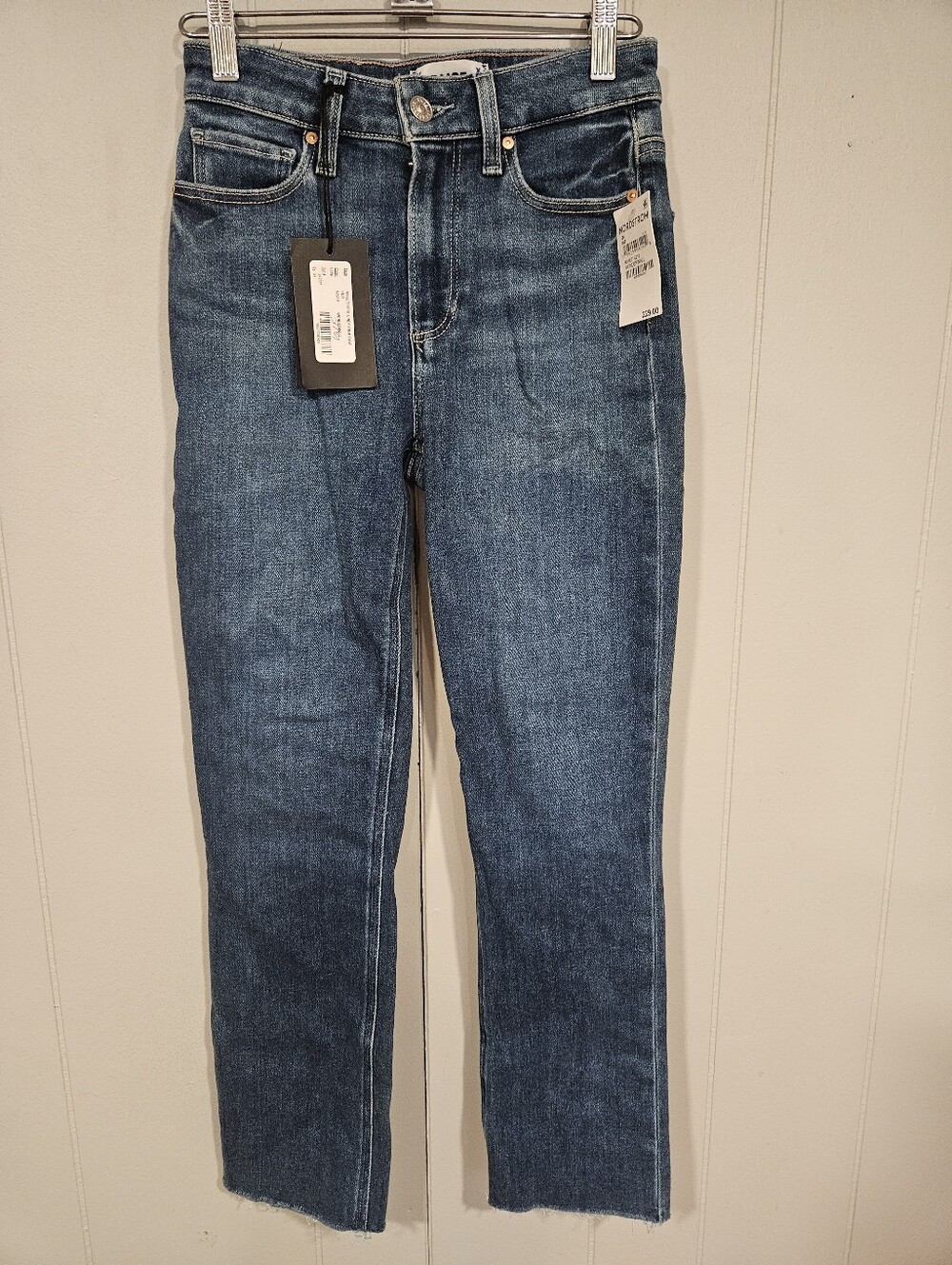 PAIGE Size 24 Cindy High Waist Crop Straight Leg Jeans in Wonderwall Stretch NWT